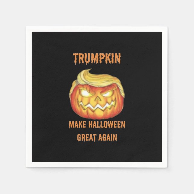 Serviette En Papier Sweatshirt, Trumpkin, classique d'Halloween (Devant)