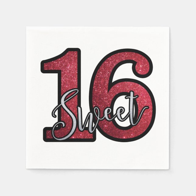 Serviette En Papier Sweet 16 (Devant)