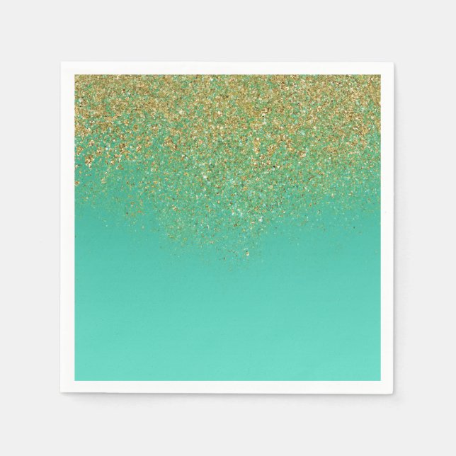 Serviette En Papier Sweet 16 Gold Parties scintillant et fête d'annive (Devant)