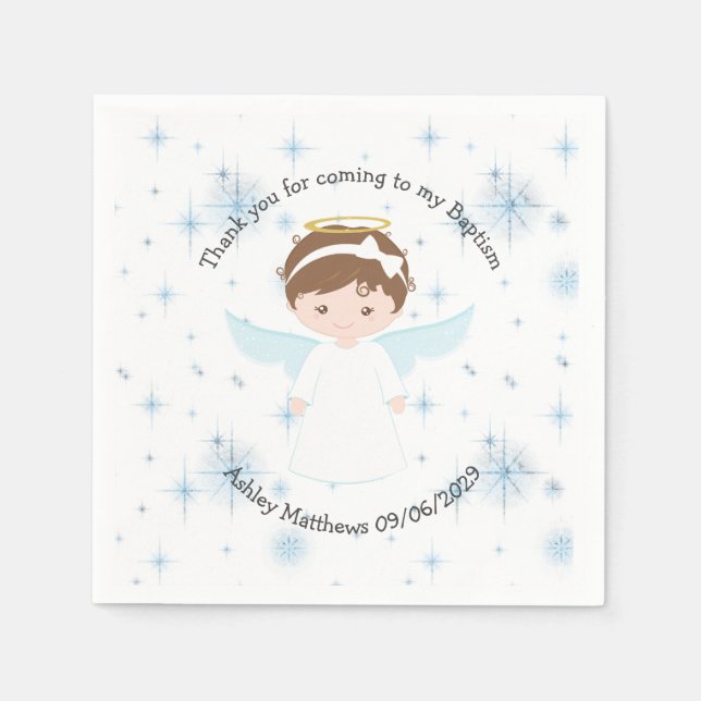 Serviette En Papier Sweet Angel Baptism Premier Parti Communion (Devant)