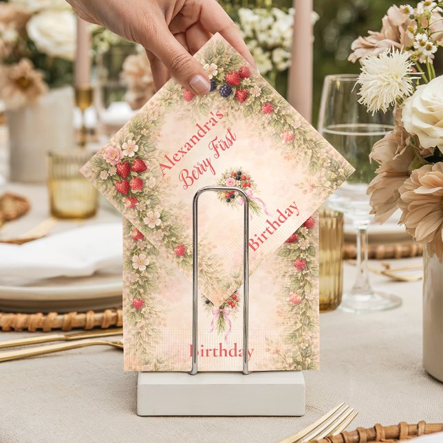 Serviette En Papier Sweet Berry Garden 1st Birthday (Créateur téléchargé)