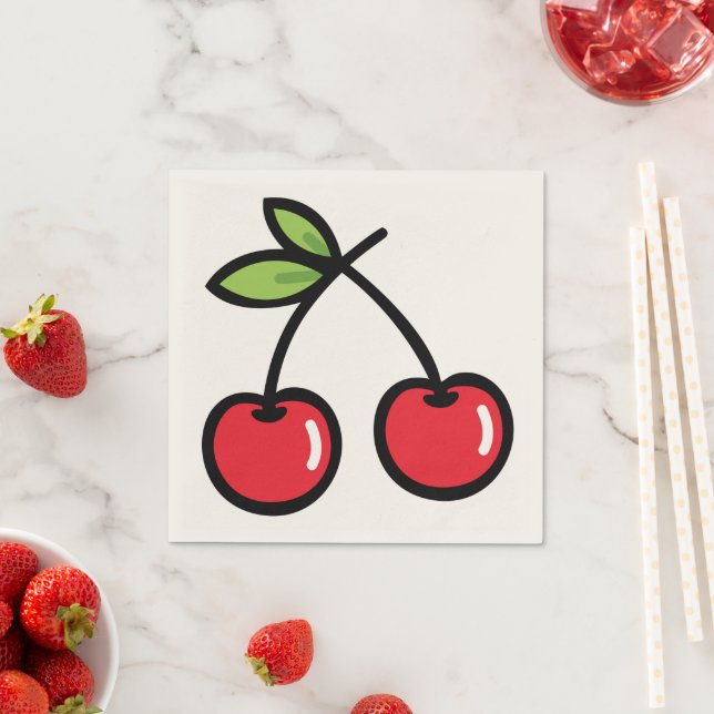 Serviette En Papier Sweet Cherry Paper Table Napkins (En situation)