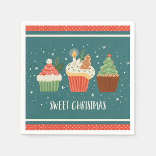 Serviette En Papier Sweet Christmas Cupcakes Traitements Festive