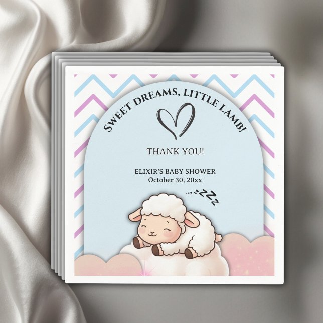 Serviette En Papier Sweet Dreams Little Lamb Cute Kawaii Baby shower (Créateur téléchargé)
