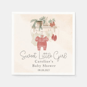 Serviette En Papier Sweet Little Girl Boho Baby shower de vêtements