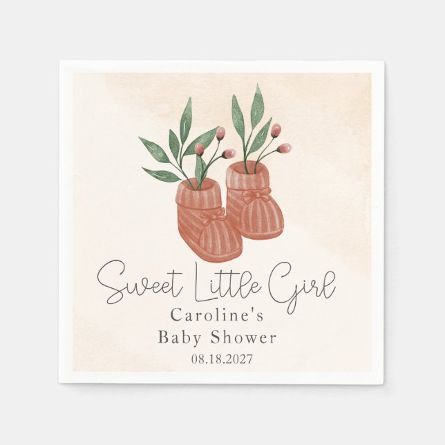 Serviette En Papier Sweet Little Girl Boho Baby shower de vêtements (Devant)