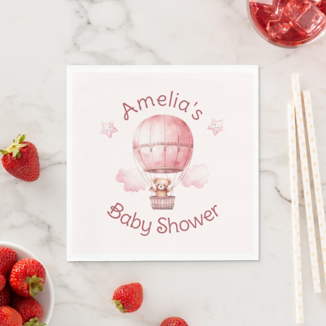 Serviette En Papier Sweet Little Girl on the Way Baby shower (En situation)