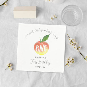 Serviette En Papier Sweet Little Peach 1er anniversaire