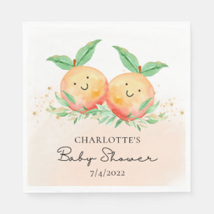 Serviette En Papier Sweet Little Peaches serviettes jumelles
