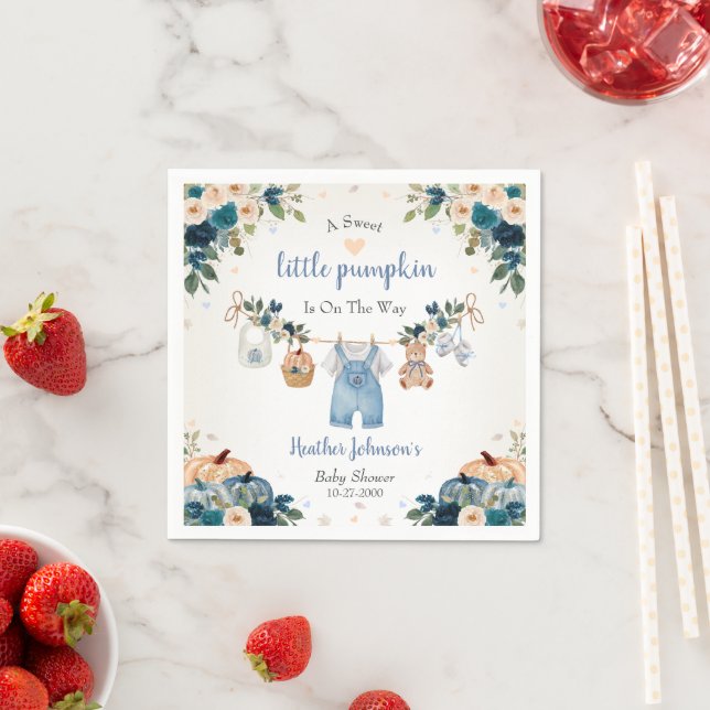 Serviette En Papier Sweet Little Pumpkin Autumn Baby Shower (En situation)