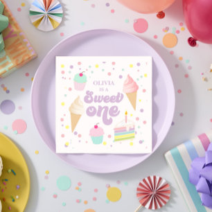 Serviette En Papier Sweet One Ice Cream and Cake 1er anniversaire