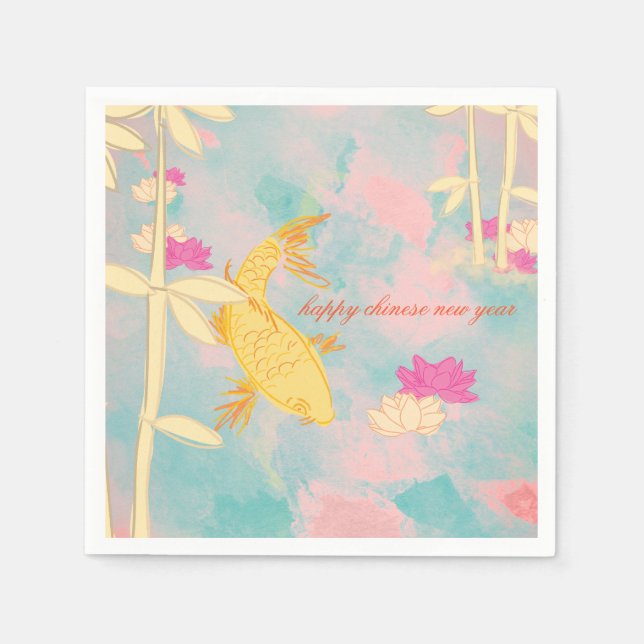 Serviette En Papier Sweet Orange Koi (Devant)