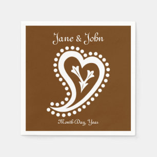 Serviette En Papier Sweet Paisley Hearts dans les serviettes au chocol