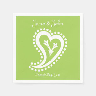 Serviette En Papier Sweet Paisley Hearts dans les serviettes Peridot