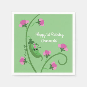 Serviette En Papier Sweet Pea Cute 1er Anniversaire
