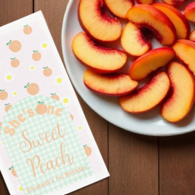 Serviette En Papier Sweet Peach 1er anniversaire (Créateur téléchargé)