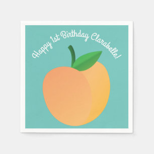 Serviette En Papier Sweet Peach Cute Fruit 1er Anniversaire Thème