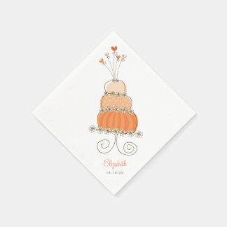Serviette En Papier Sweet Peach Mariage Fête des mariées gâteau chic P