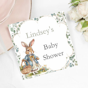 Serviette En Papier Sweet Peter Rabbit Baby shower fille sur le chemin