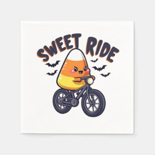 Serviette En Papier Sweet Ride Funny Candy Corn Biking Halloween