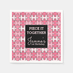 Serviette En Papier Sweet Rose Black Pièce It Ensemble Puzzle Annivers