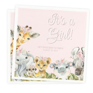 Serviette En Papier Sweet Safari Animaux Baby shower