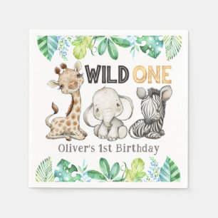 Serviette En Papier Sweet Safari Animaux Wild Un Anniversaire serviett