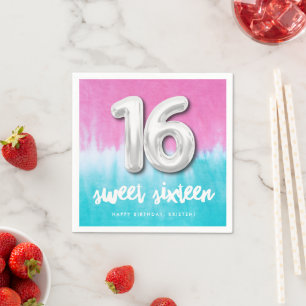 Serviette En Papier Sweet sixteen Ado Anniversaire Tie Dye Party Napki