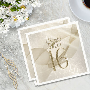 Serviette En Papier Sweet sixteen d'éclaboussures Gold ID652
