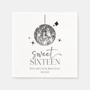 Serviette En Papier Sweet sixteen Disco Ball 16ème anniversaire