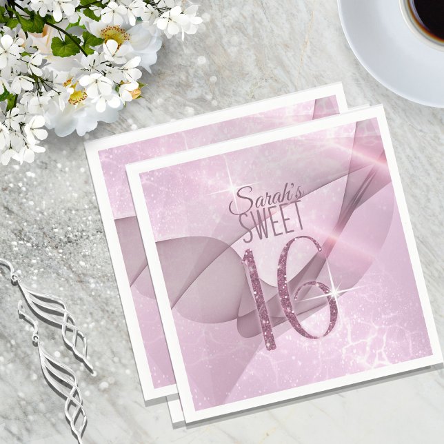 Serviette En Papier Sweet sixteen  étincelant ID652 rose orchidée (Créateur téléchargé)