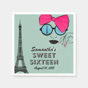 Serviette En Papier Sweet sixteen Paris Thème Anniversaire Papier Napk