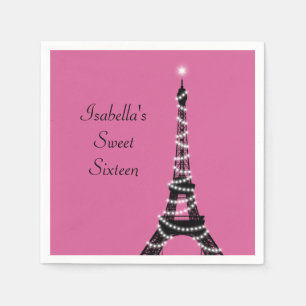 Serviette En Papier Sweet sixteen parisien élégant Napkin