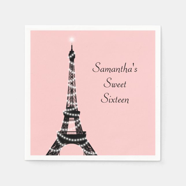 Serviette En Papier Sweet sixteen Tour Eiffel Napkin (Devant)