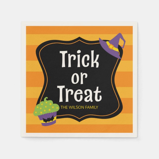 Serviette En Papier Sweet Trick ou Treat Halloween Party (Devant)