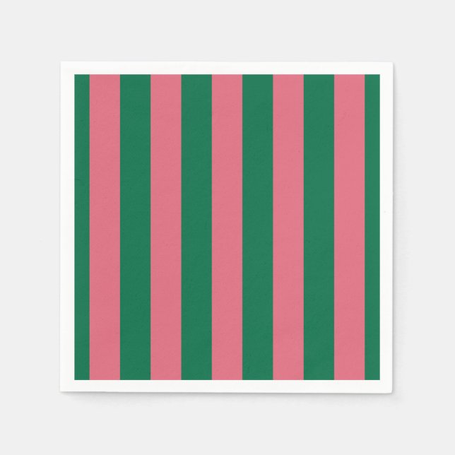 Serviette En Papier Sweetheart Rose Pickle Rayure Verte (Devant)