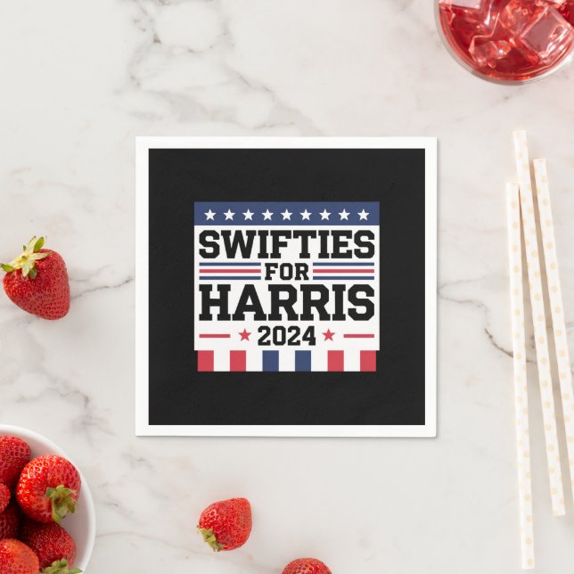 Serviette En Papier Swifties for Kamala Harris 2024 Vote Support (En situation)