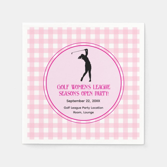 Serviette En Papier Swing into Fun : Dames Golf League (Devant)
