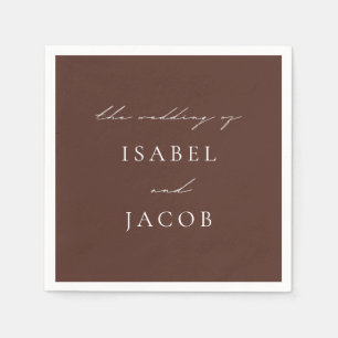 Serviette En Papier SYDNEY Espresso Brown Mariage minimal