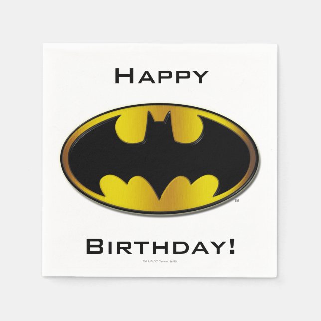 Serviette En Papier Symbole Batman | Logo de dégradé ovale (Devant)