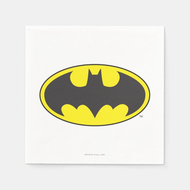 Serviette En Papier Symbole Batman | Logo Oval de chauve-souris (Devant)