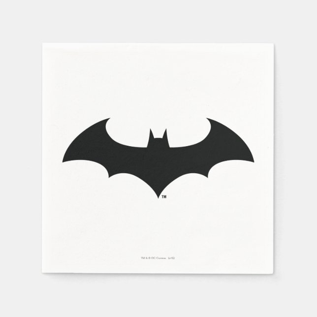 Serviette En Papier Symbole Batman | Logo Simple Bat Silhouette (Devant)
