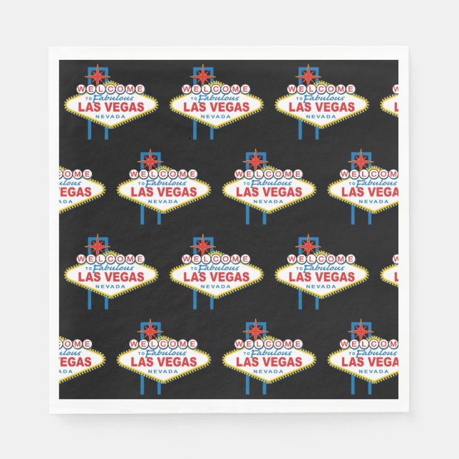 Serviette En Papier SYMBOLE Bienvenue À Las Vegas (Devant)