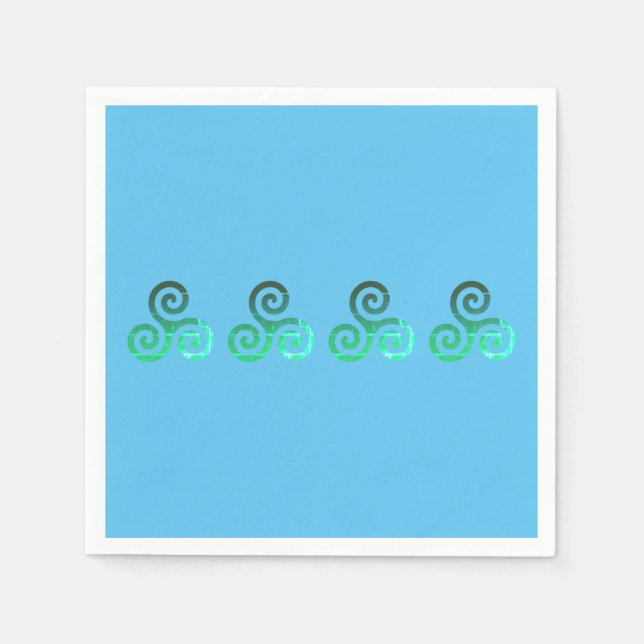 Serviette En Papier Symbole celtique antique Emerald Triskele (Devant)