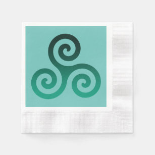 Serviette En Papier Symbole celtique antique Triskele vert