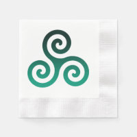 Symbole celtique antique Triskele vert Blanc