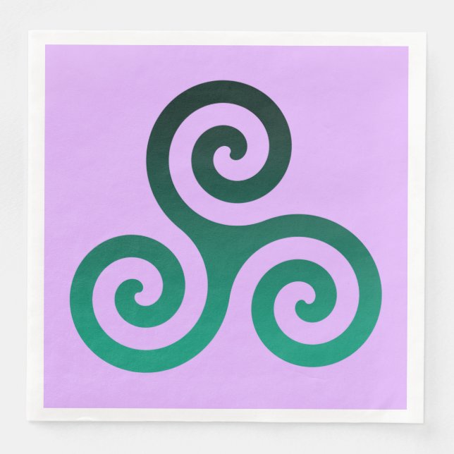 Serviette En Papier Symbole celtique antique Triskele vert Lilac (Devant)