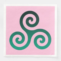 Symbole celtique antique Triskele vert Pastel Rose