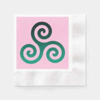 Symbole celtique antique Triskele vert Pastel Rose
