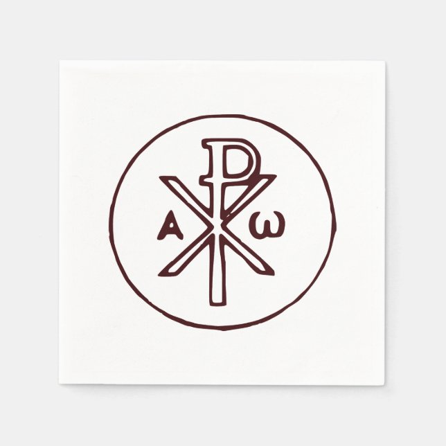 Serviette En Papier Symbole Christogram Chi-Rho (Devant)